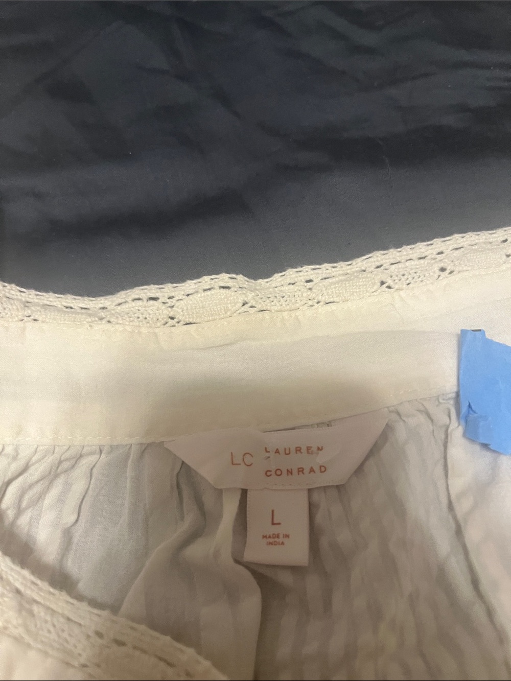 LC Lauren Conrad White Peasant Top with Pink & Orange Floral Embroidery - Picture 2 of 3